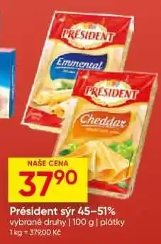 Hruška Président sýr 45–51% nabídka