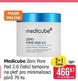 Teta Medicube Zero Pore Pad 2.0 čisticí tampony na pleť pro minimalizaci pórů 70ks nabídka