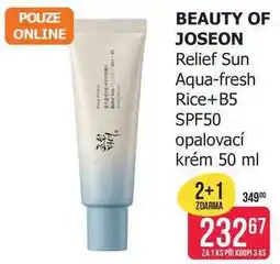 Teta BEAUTY OF JOSEON Relief Sun Aqua-fresh Rice+B5 SPF50 opalovací krém 50 ml nabídka