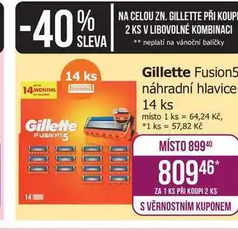 Gillette Fusion5 náhradní hlavice 14 ks