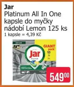 Teta Jar Platinum All In One kapsle do myčky nádobí Lemon 125 ks nabídka