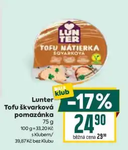 Billa Lunter Tofu škvarková pomazánka nabídka
