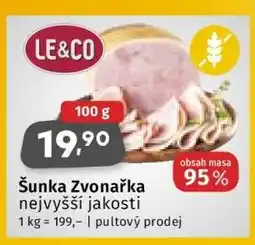 Coop Šunka Zvonařka nabídka