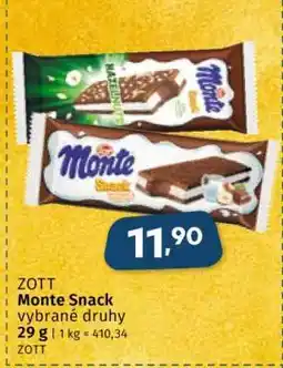 Coop Zott Monte Snack nabídka