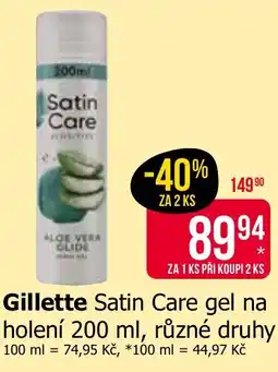 Teta Gillette Satin Care gel na holení nabídka