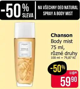 Teta Chanson Body mist nabídka
