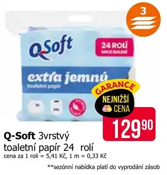 Q-Soft 3vrstvý toaletní papír