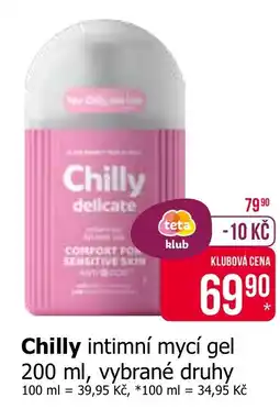 Teta Chilly intimní mycí gel nabídka