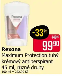 Teta Rexona Maximum Protection tuhý krémový antiperspirant nabídka