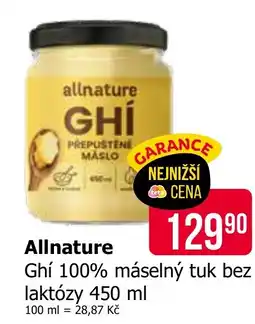 Teta Allnature Ghí 100% máselný tuk bez laktózy nabídka