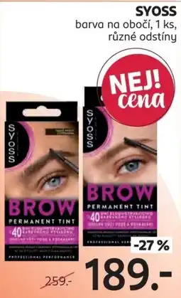 Rossmann Syoss brow permanent tint nabídka