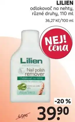 Rossmann Lilien odlakovač na nehty nabídka