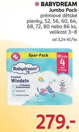 Rossmann Babydream prémiové dětské plenky nabídka