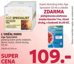 Rossmann L'Oréal Paris Age Specialist pleťový krém proti vráskám nabídka