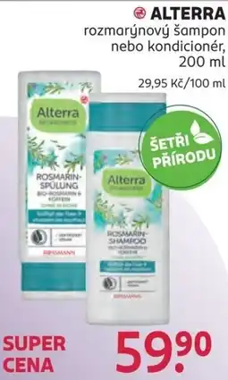 Rossmann Alterra rozmarínový šampon nebo kondicionér nabídka