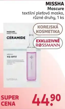 Rossmann Missha textilní pleťová maska nabídka