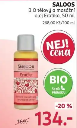 Rossmann Saloos bio tělový a masážní olej erotika nabídka