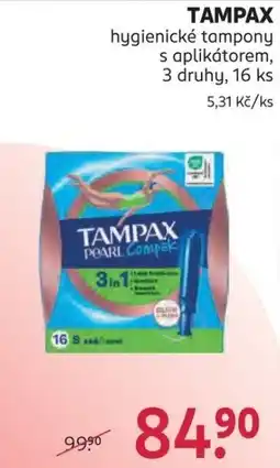 Rossmann Tampax hygienické tampony s aplikátorem nabídka