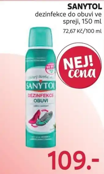 Rossmann Sanytol dezinfekce do obuvi nabídka