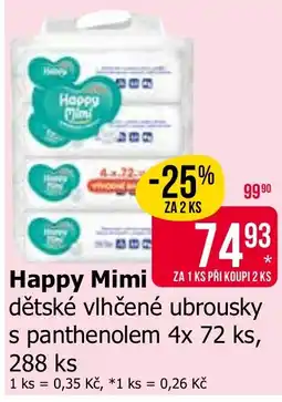 Teta Happy Mimi dětské vlhčené ubrousky s panthenolem nabídka