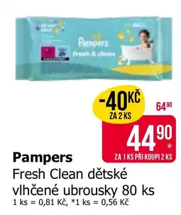 Teta Pampers Fresh Clean dětské vlhčené ubrousky nabídka