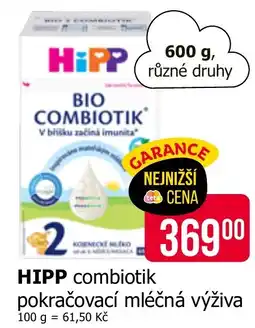 Teta Hipp combiotik pokračovací mléčná výživa nabídka