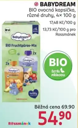 Rossmann Babydream bio ovocná kapsička nabídka