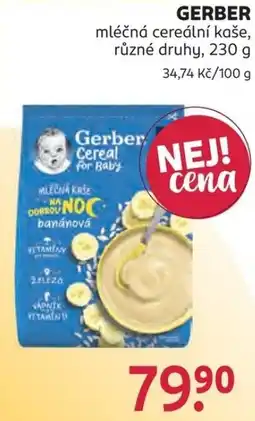 Rossmann Gerber mléčná cereální kaše nabídka