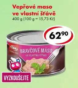 CBA CBA bravčové maso vo vlastnej šťave nabídka