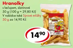 CBA Hranolky s kečupem, slaninové nabídka