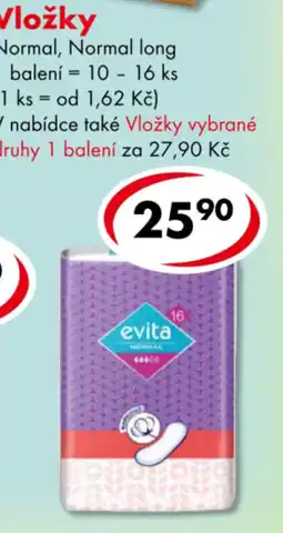CBA evita vložky normal long nabídka