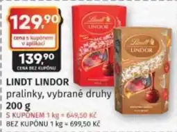 Konzum Lindt Lindor pralinky, vybrané druhy nabídka