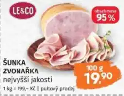 Konzum Le&Co šunka zvonařka nabídka