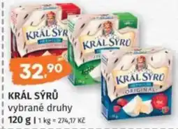 Konzum Král sýrů vybrané druhy nabídka