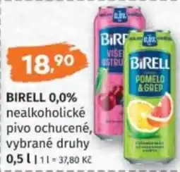 Konzum Birell 0,0% nealkoholické pivo ochucené, vybrané druhy nabídka