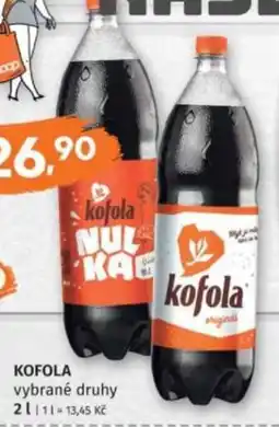 Konzum Kofola vybrané druhy nabídka