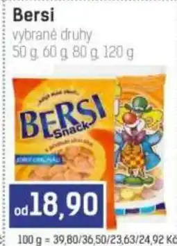 Konzum Bersi snack nabídka