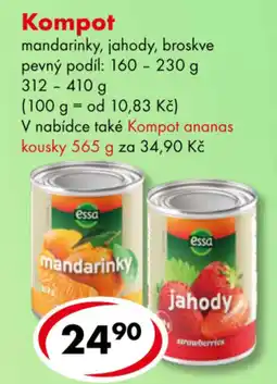 CBA essa kompot mandarinky, jahody, broskve nabídka