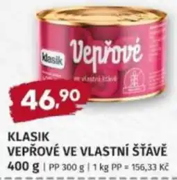Konzum Klasik vepřové ve vlastní šťávě nabídka