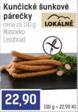 Konzum Masoeko kunčické šunkové párečky nabídka