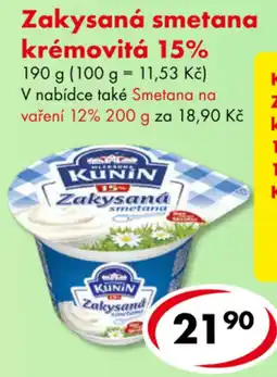 CBA Kunin zakysaná smetana nabídka