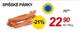 ZEMAN Spišské párky nabídka