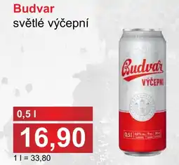 PLUS JIP Budvar světlé výčepní nabídka