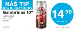 Konzum Gambrinus světlý ležák nabídka