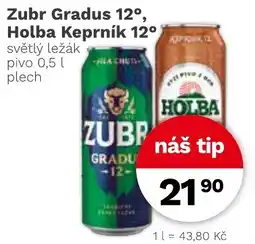 Konzum Zubr Gradus 12°, Holba Kepřník 12° nabídka