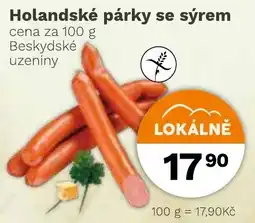 Konzum Beskydské uzeniny holandské párky se sýrem nabídka