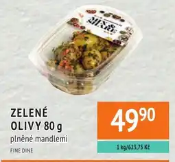 Coop hb Fine Dine zelené olivy plněné mandlemi nabídka