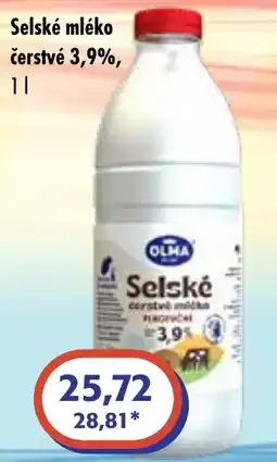 ČEPOS Olma selské čerstvé mléko nabídka