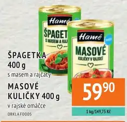 Coop hb Hamé špagetka s masem a rajčaty nabídka