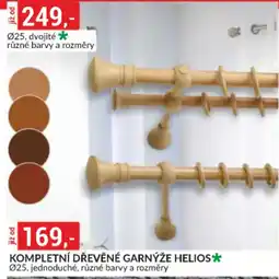 Baumax Helios kompletní dřevěné garnýže nabídka
